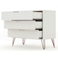 Manhattan Comfort Rockefeller 3-Drawer Off White Dressers In A Set Of 2