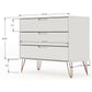 Manhattan Comfort Rockefeller 3-Drawer Off White Dressers In A Set Of 2