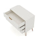 Manhattan Comfort Rockefeller 3-Drawer Off White & Nature Dressers In A Set Of 2