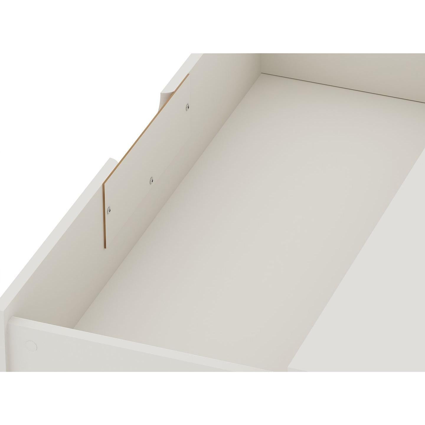 Manhattan Comfort Rockefeller 3-Drawer Off White & Nature Dressers In A Set Of 2