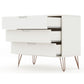 Manhattan Comfort Rockefeller 3-Drawer White Dressers In A Set Of 2