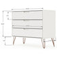 Manhattan Comfort Rockefeller 3-Drawer White Dressers In A Set Of 2