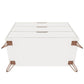Manhattan Comfort Rockefeller 3-Drawer White Dressers In A Set Of 2