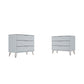Manhattan Comfort Rockefeller 3-Drawer White Dressers In A Set Of 2