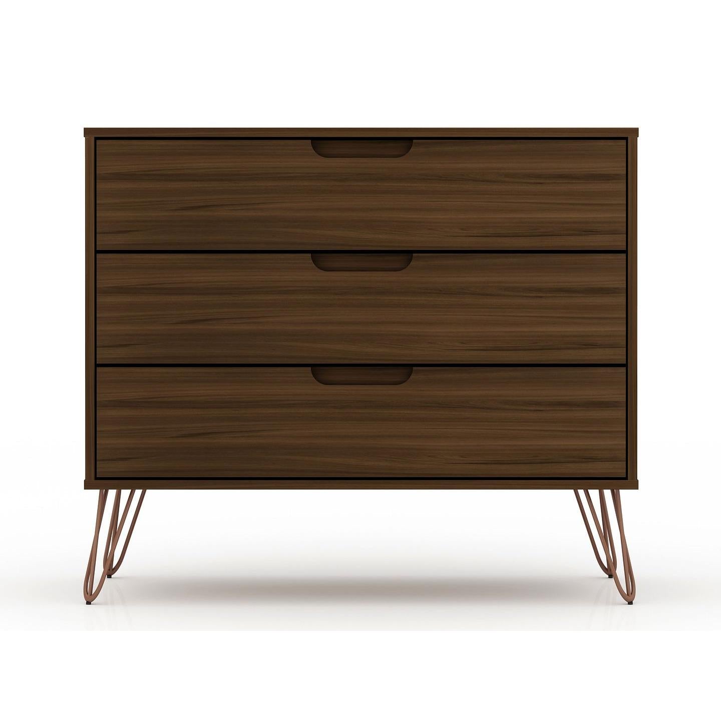 Manhattan Comfort Rockefeller 5-Drawer & 3-Drawer Brown Dresser Cabinet Set