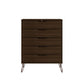 Manhattan Comfort Rockefeller 5-Drawer & 3-Drawer Brown Dresser Cabinet Set