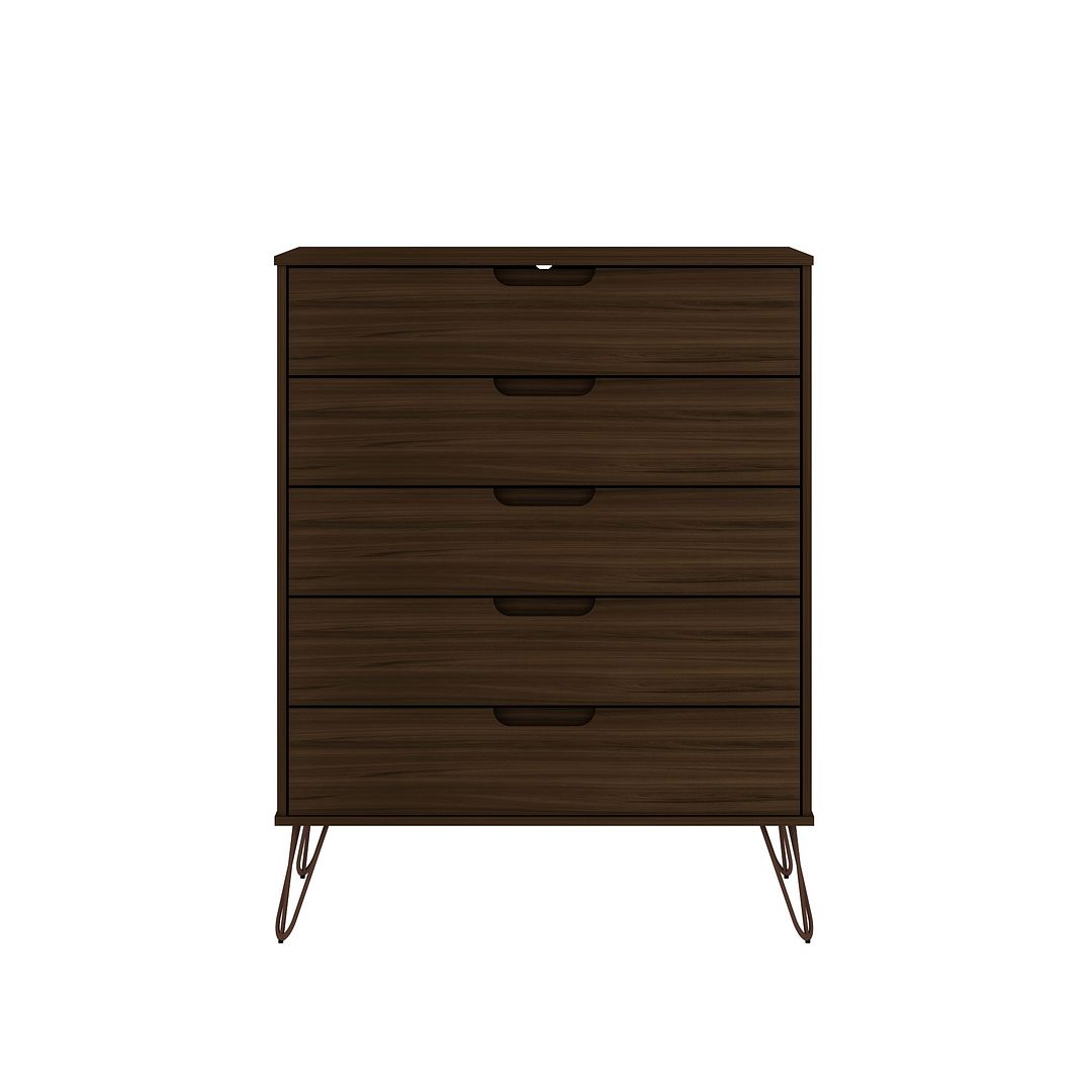 Manhattan Comfort Rockefeller 5-Drawer & 3-Drawer Brown Dresser Cabinet Set