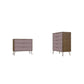 Manhattan Comfort Rockefeller 5-Drawer & 3-Drawer Nature & Rose Pink Dresser Cabinet Set