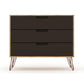 Manhattan Comfort Rockefeller 5-Drawer & 3-Drawer Nature & Textured Gray Dresser Cabinet Set