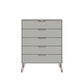 Manhattan Comfort Rockefeller 5-Drawer & 3-Drawer Off White Dresser Cabinet Set