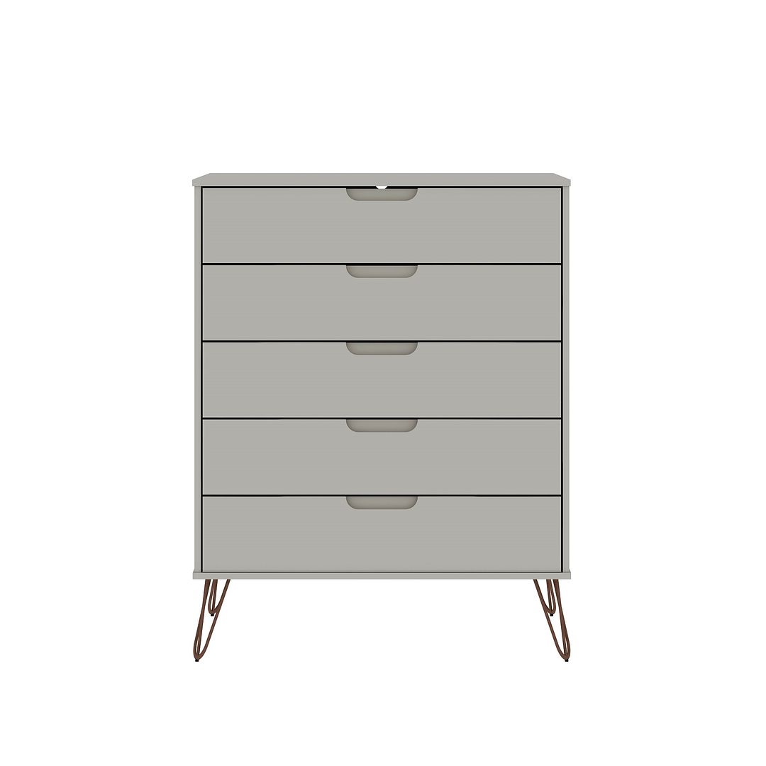 Manhattan Comfort Rockefeller 5-Drawer & 3-Drawer Off White Dresser Cabinet Set