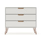 Manhattan Comfort Rockefeller 5-Drawer & 3-Drawer Off White & Nature Dresser Cabinet Set
