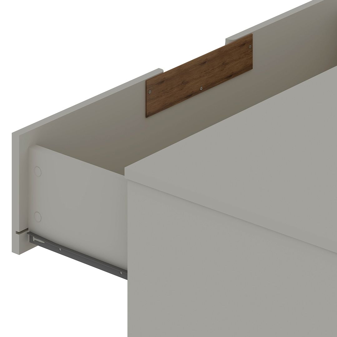 Manhattan Comfort Rockefeller 5-Drawer & 3-Drawer Off White & Nature Dresser Cabinet Set