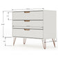 Manhattan Comfort Rockefeller 5-Drawer & 3-Drawer Off White & Nature Dresser Cabinet Set
