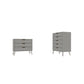 Manhattan Comfort Rockefeller 5-Drawer & 3-Drawer Off White & Nature Dresser Cabinet Set