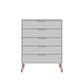 Manhattan Comfort Rockefeller 5-Drawer & 3-Drawer White Dresser Cabinet Set