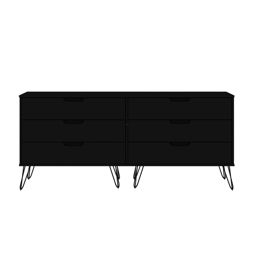 Manhattan Comfort Rockefeller 5-Drawer & 6-Drawer Black Dresser Cabinet Set