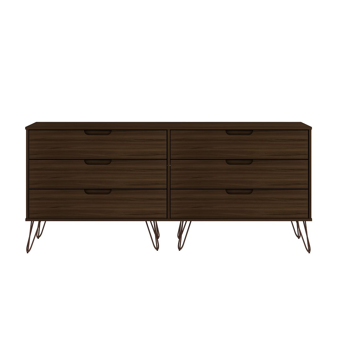 Manhattan Comfort Rockefeller 5-Drawer & 6-Drawer Brown Dresser Cabinet Set