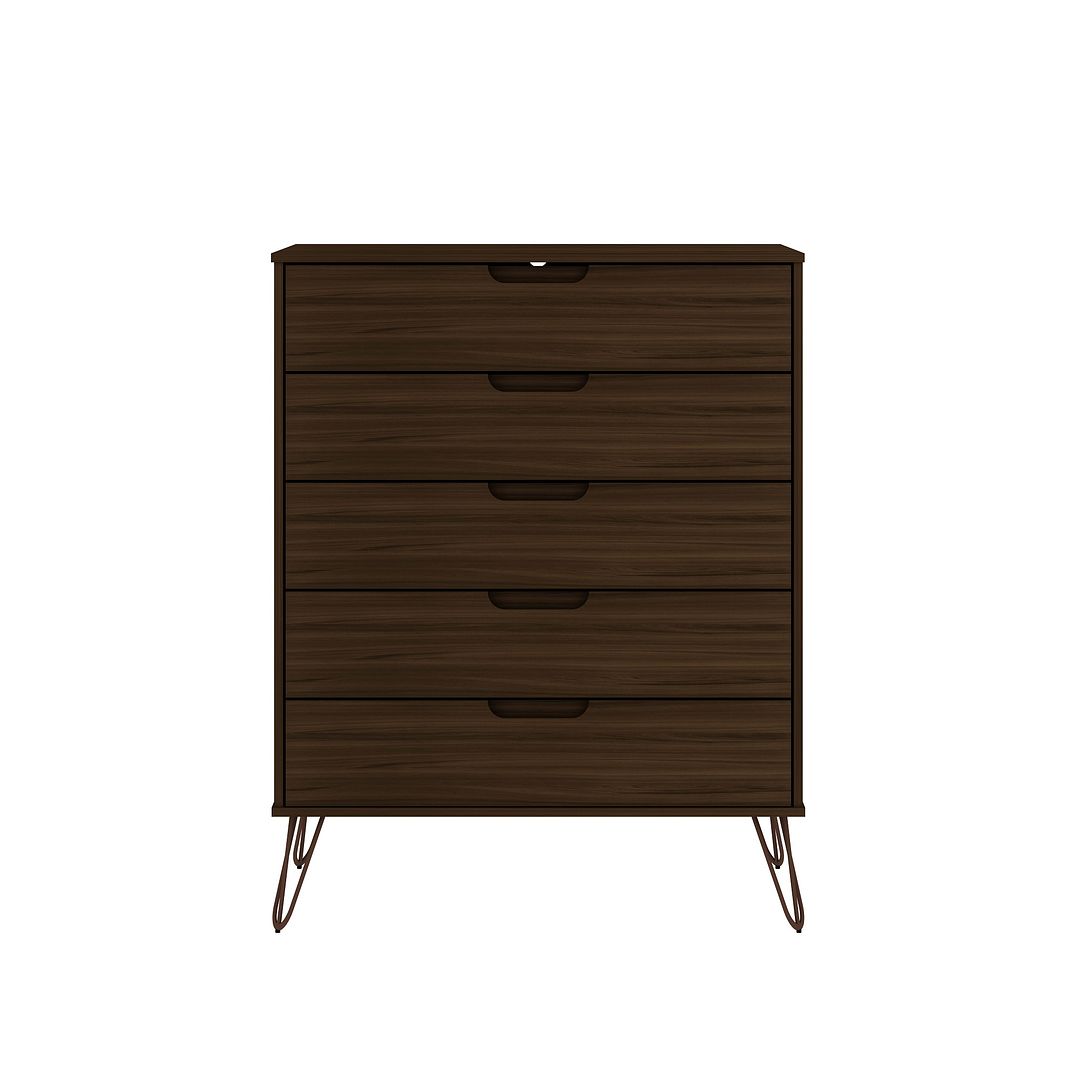 Manhattan Comfort Rockefeller 5-Drawer & 6-Drawer Brown Dresser Cabinet Set
