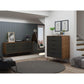 Manhattan Comfort Rockefeller 5-Drawer & 6-Drawer Nature & Textured Gray Dresser Cabinet Set