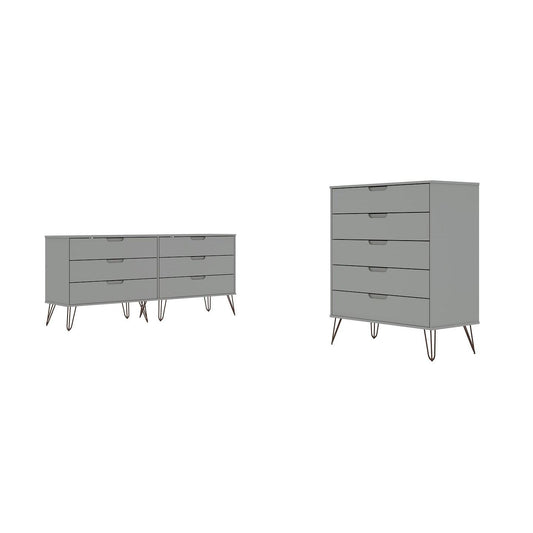 Manhattan Comfort Rockefeller 5-Drawer & 6-Drawer Off White Dresser Cabinet Set