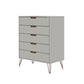 Manhattan Comfort Rockefeller 5-Drawer & 6-Drawer Off White & Nature Dresser Cabinet Set