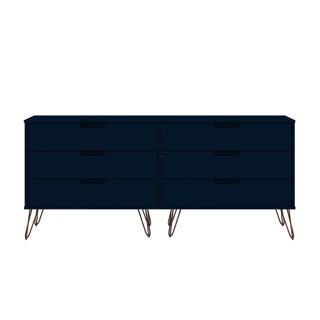 Manhattan Comfort Rockefeller 5-Drawer & 6-Drawer Tatiana Midnight Blue Dresser Cabinet Set