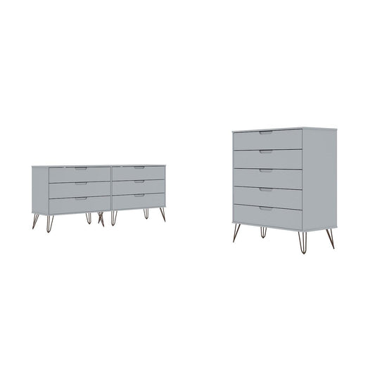 Manhattan Comfort Rockefeller 5-Drawer & 6-Drawer White Dresser Cabinet Set