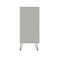 Manhattan Comfort Rockefeller 5-Drawer Tall Dresser Cabinet With Metal Legs In Off White & Nature