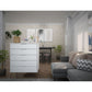 Manhattan Comfort Rockefeller 5-Drawer Tall Dresser Cabinet With Metal Legs In White