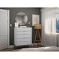 Manhattan Comfort Rockefeller 5-Drawer Tall Dresser Cabinet With Metal Legs In White