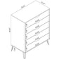 Manhattan Comfort Rockefeller 5-Drawer Tall Dresser Cabinet With Metal Legs In White
