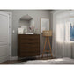 Manhattan Comfort Rockefeller 5-Drawer Tall Dresser With Metal Legs In Brown