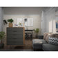 Manhattan Comfort Rockefeller 5-Drawer Tall Dresser With Metal Legs In Nature & Textured Gray