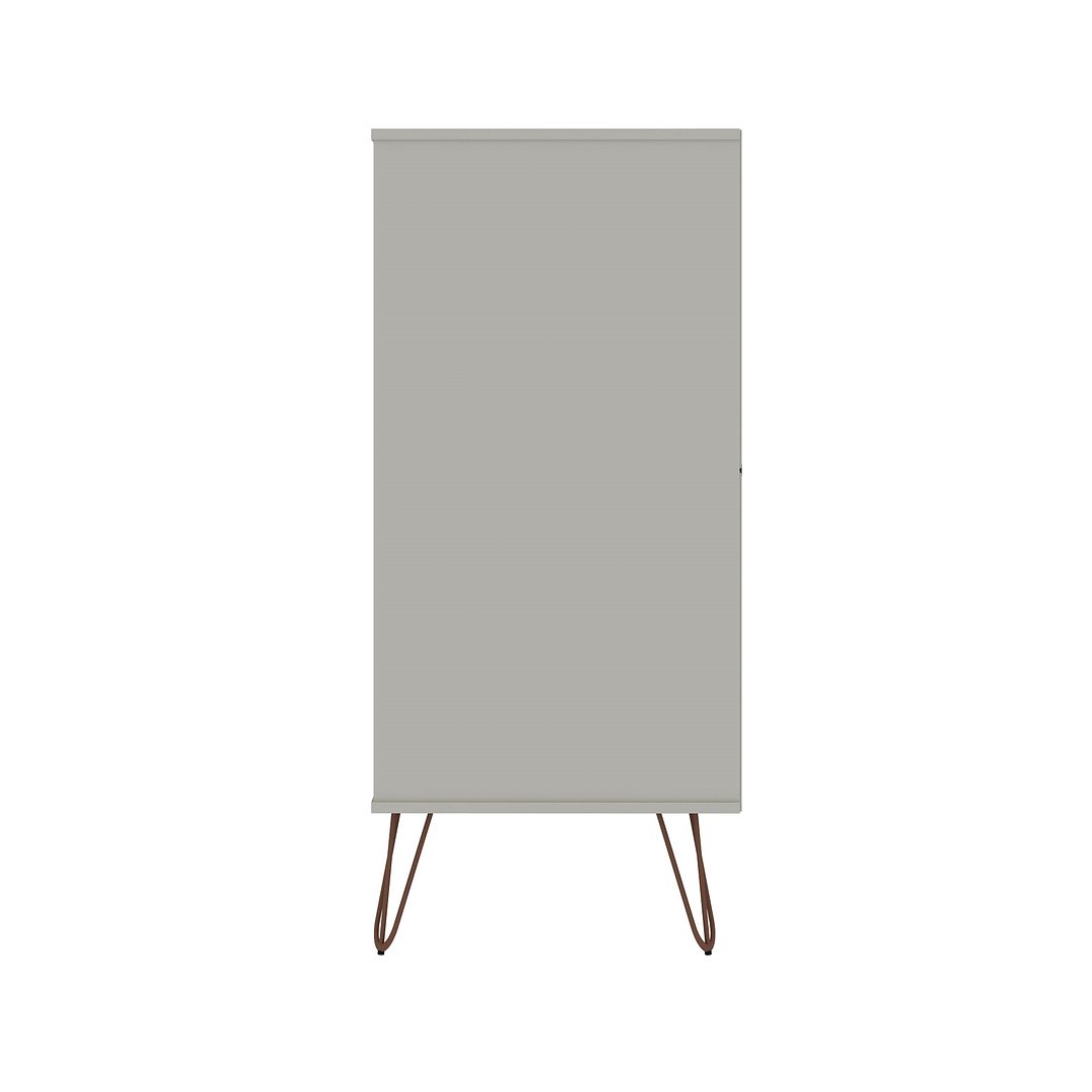 Manhattan Comfort Rockefeller 5-Drawer Tall Dresser With Metal Legs In Off White