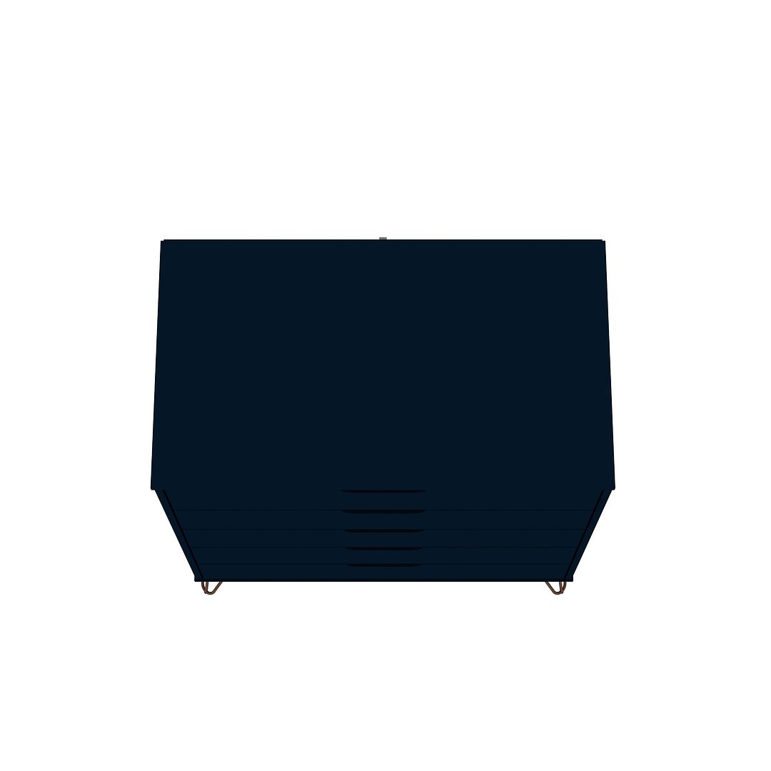 Manhattan Comfort Rockefeller 5-Drawer Tall Dresser With Metal Legs In Tatiana Midnight Blue