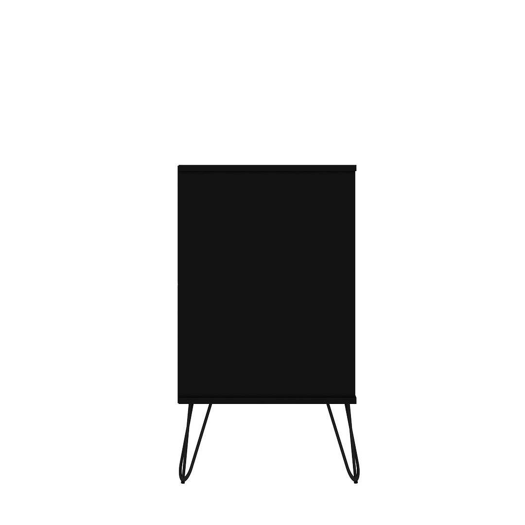 Manhattan Comfort Rockefeller 6-Drawer Double Low Dresser With Metal Legs In Black