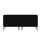Manhattan Comfort Rockefeller 6-Drawer Double Low Dresser With Metal Legs In Black
