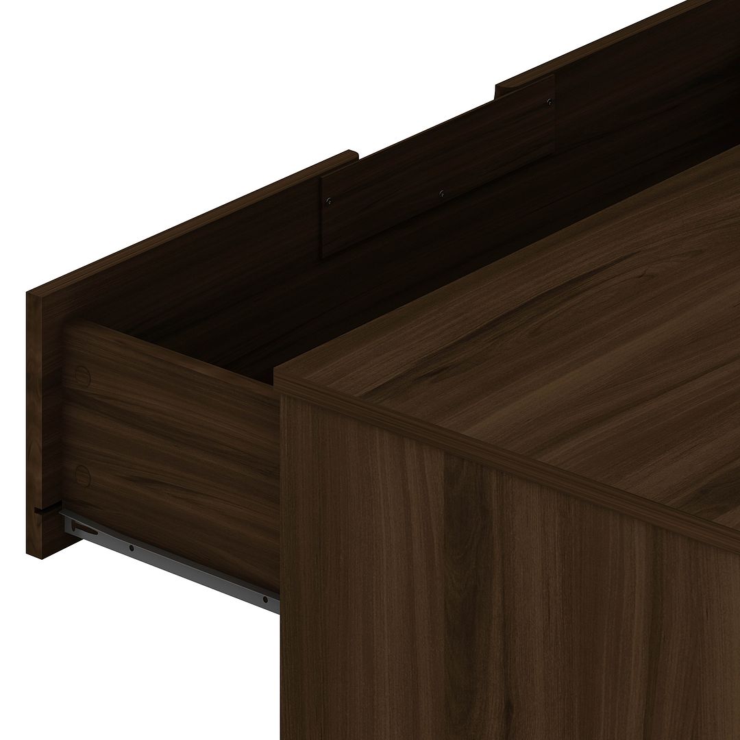 Manhattan Comfort Rockefeller 6-Drawer Double Low Dresser With Metal Legs In Brown