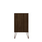 Manhattan Comfort Rockefeller 6-Drawer Double Low Dresser With Metal Legs In Brown