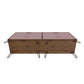 Manhattan Comfort Rockefeller 6-Drawer Double Low Dresser With Metal Legs In Native & Rose Pink