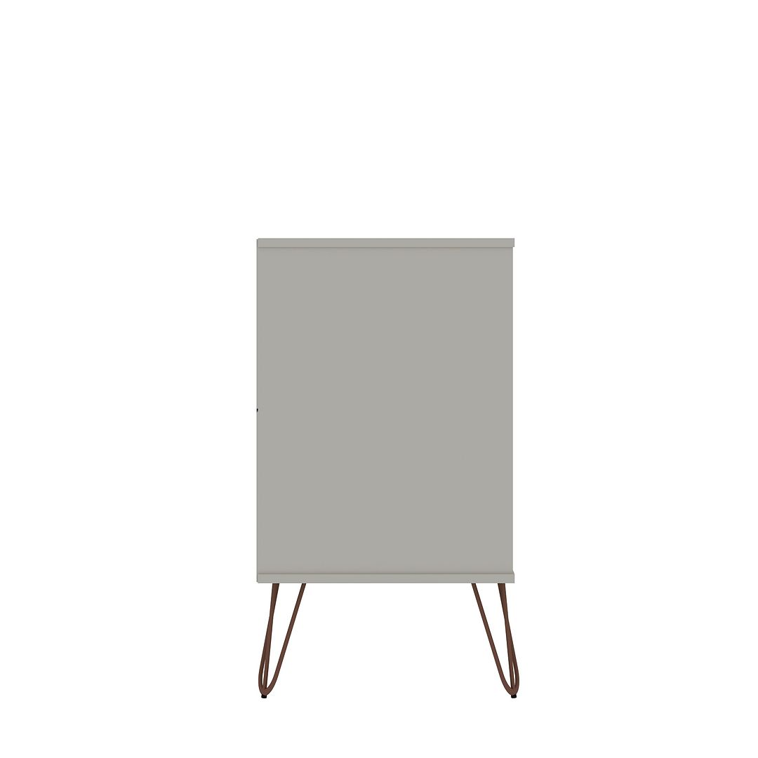 Manhattan Comfort Rockefeller 6-Drawer Double Low Dresser With Metal Legs In Off White
