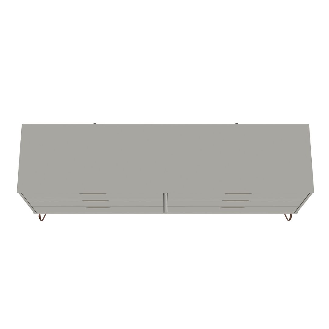 Manhattan Comfort Rockefeller 6-Drawer Double Low Dresser With Metal Legs In Off White