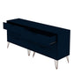 Manhattan Comfort Rockefeller 6-Drawer Double Low Dresser With Metal Legs In Tatiana Midnight Blue