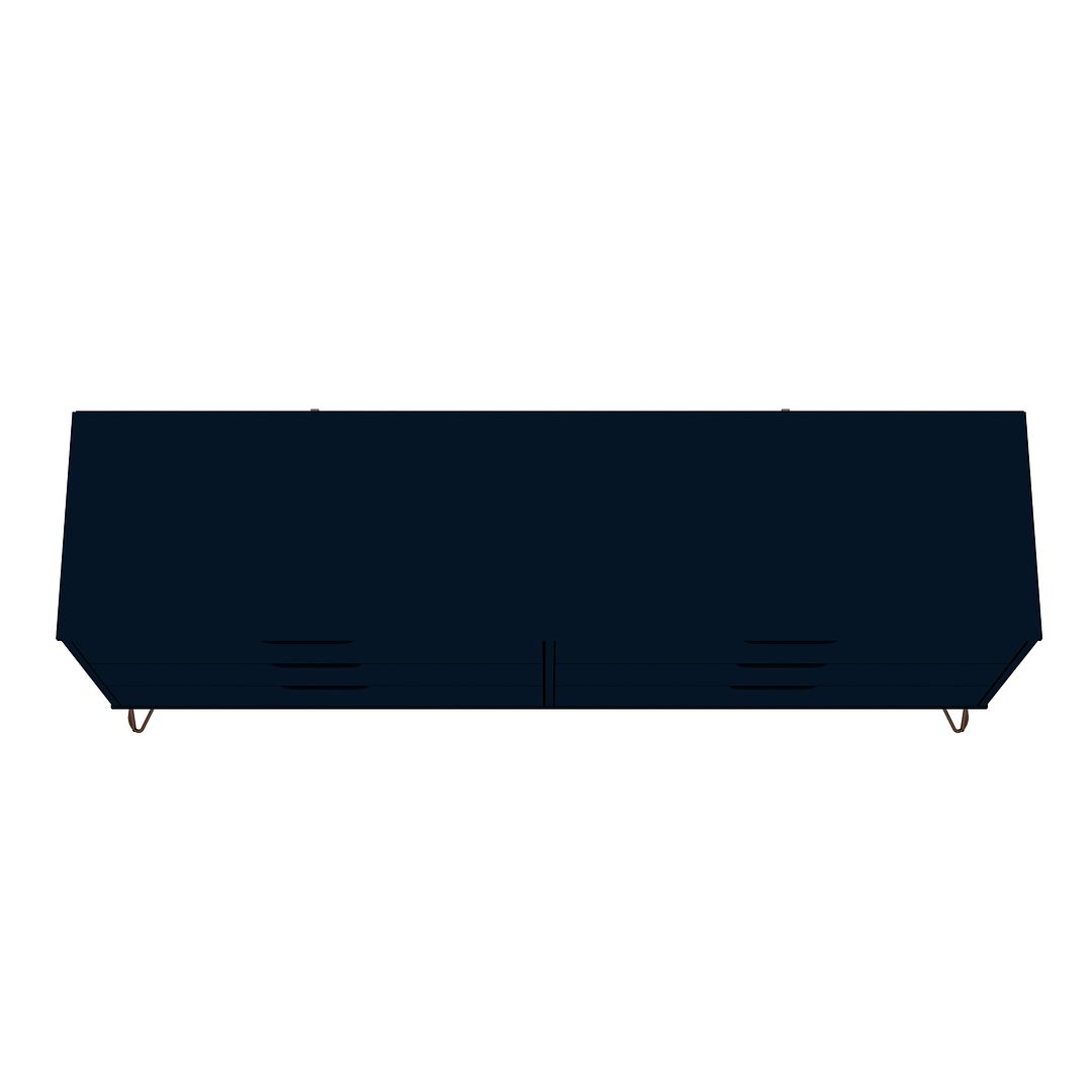 Manhattan Comfort Rockefeller 6-Drawer Double Low Dresser With Metal Legs In Tatiana Midnight Blue