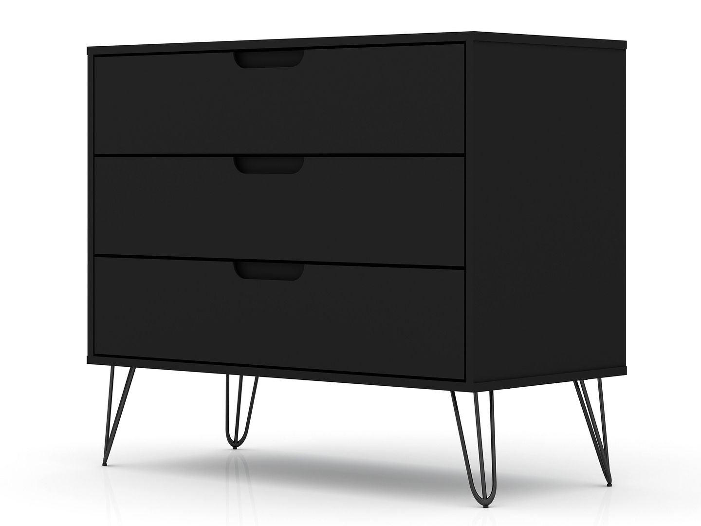 Manhattan Comfort Rockefeller Dresser Cabinet With 3-Drawers In Black