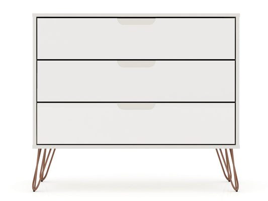 Manhattan Comfort Rockefeller Dresser Cabinet With 3-Drawers In Off White