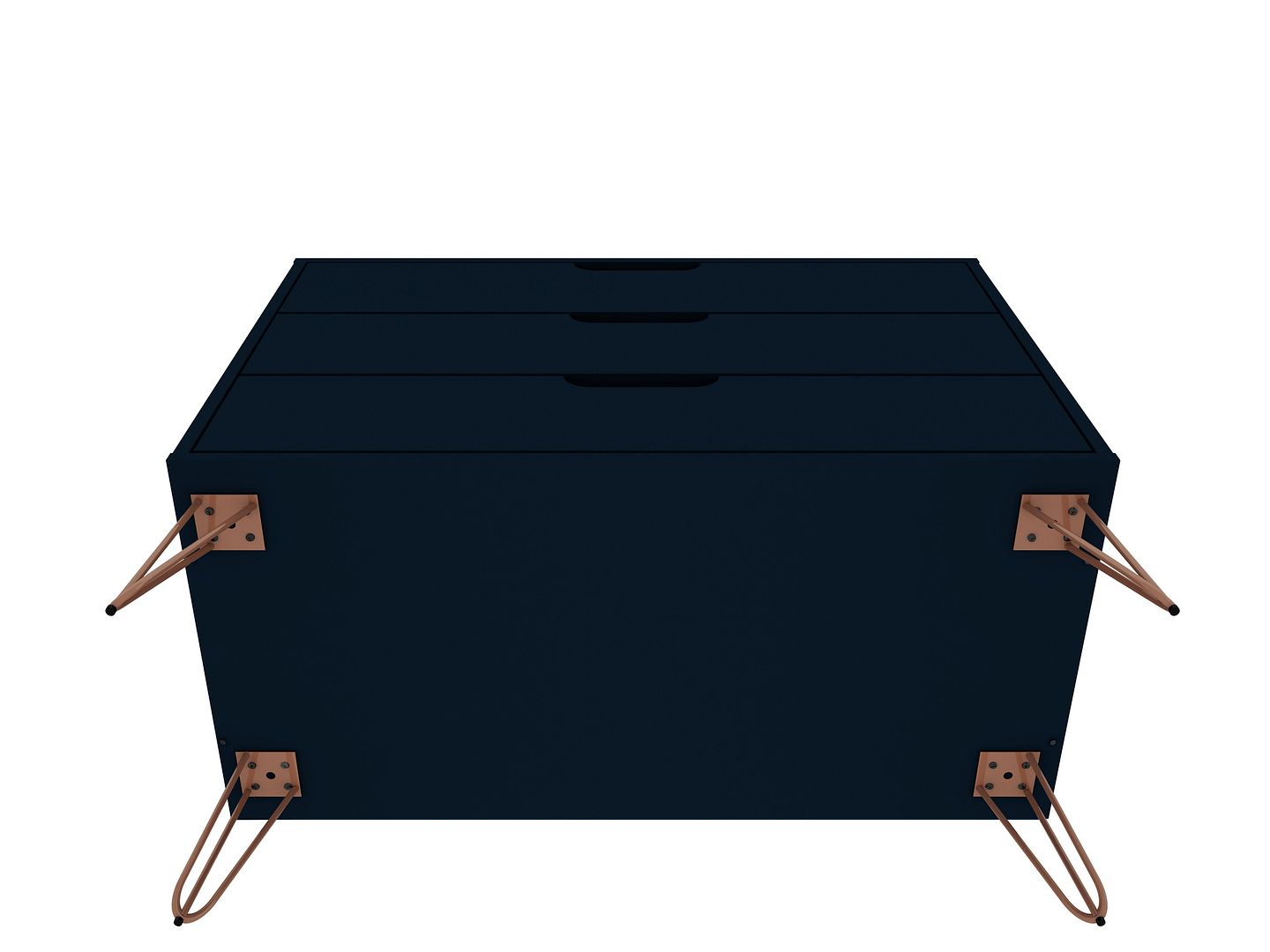 Manhattan Comfort Rockefeller Dresser Cabinet With 3-Drawers In Tatiana Midnight Blue