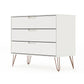 Manhattan Comfort Rockefeller Dresser Cabinet With 3-Drawers In White