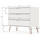 Manhattan Comfort Rockefeller Dresser Cabinet With 3-Drawers In White